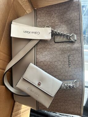 Calvin Klein Almond Multi Monogram Tote